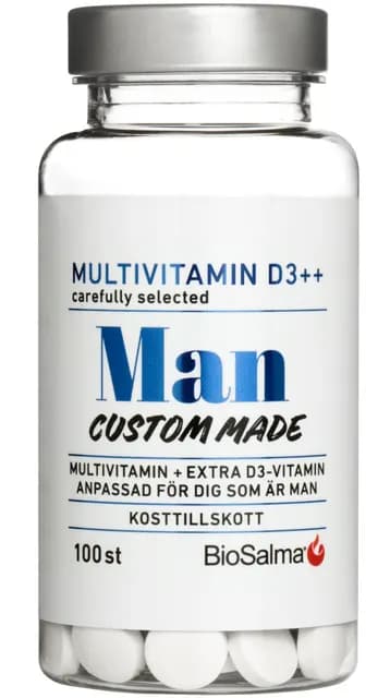 BioSalma Multivitamin Man D-vitamin++ 100 tabletter
