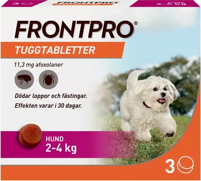 FRONTPRO Tuggtabletter Hund S 2-4 kg 3 st 11,3 mg