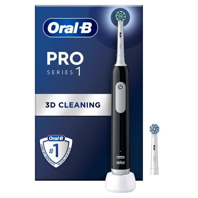 Oral-B Pro S1 Svart Eltandborste 2 Tandborsthuvuden Designed by Braun