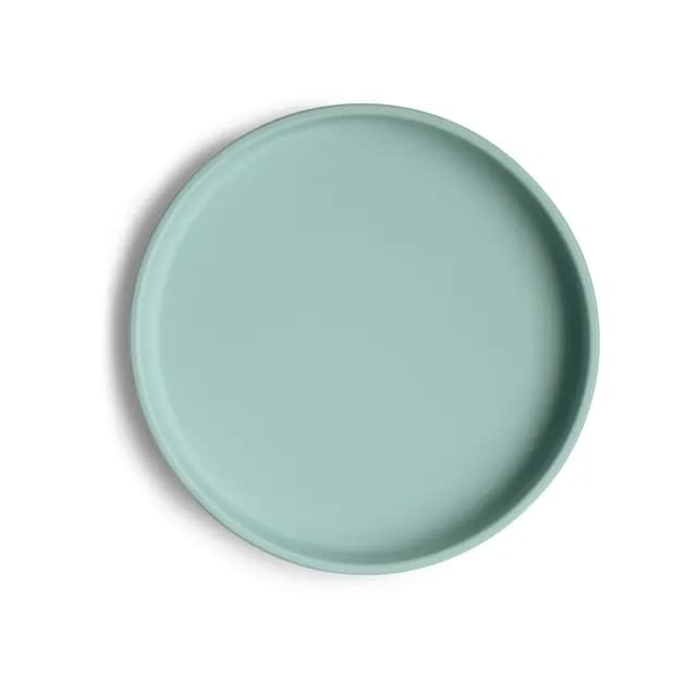 Mushie Silikontallrik med Sugpropp Cambridge Blue
