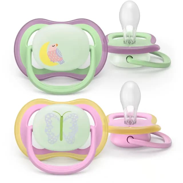Philips Avent Ultra Air Nattnapp Rosa & Blå 6-18 mån 2-pack