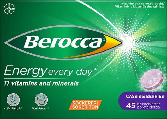 Berocca Energy Cassis & Berries 45 brustabletter
