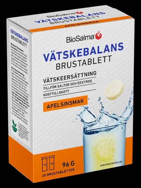 Biosalma Vätskebalans Apelsinsmak 20 brustabletter