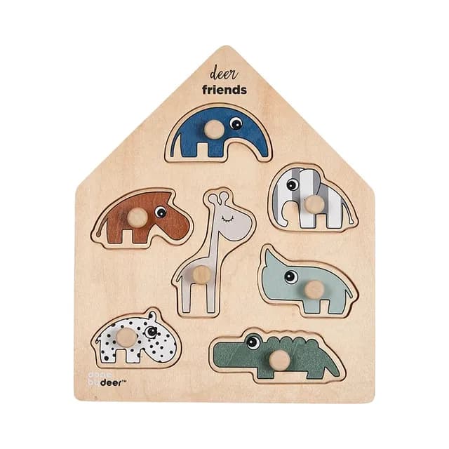 Done by Deer Peg Puzzle Deer friends Colour Mix 7 pusselbitar
