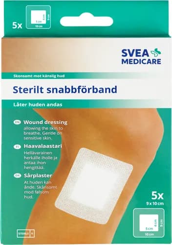 Svea Medicare Sterilt snabbförband 9 x 10cm 5 st