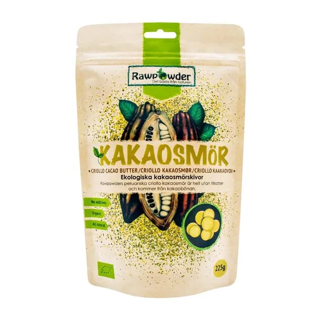 Rawpowder Kakaosmör Wafers 225 g