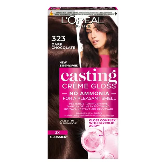 L'Oréal Paris Casting Crème Gloss Semi-Permanent Hårfärg 323 Dark Chocolate