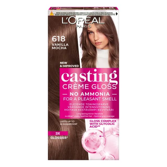 L'Oréal Paris Casting Crème Gloss Semi-Permanent Hårfärg 618 Vanilla Mocha
