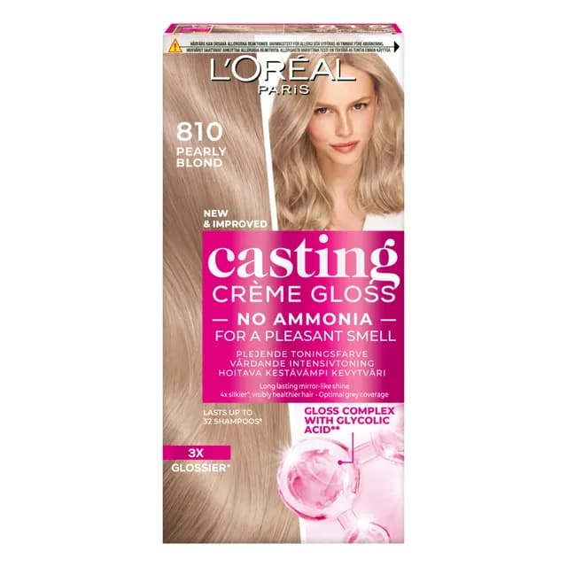 L'Oréal Paris Casting Crème Gloss Semi-Permanent Hårfärg 810 Pearly Blonde