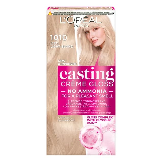 L'Oréal Paris Casting Crème Gloss Semi-Permanent Hårfärg 1010 Iced Light Blonde
