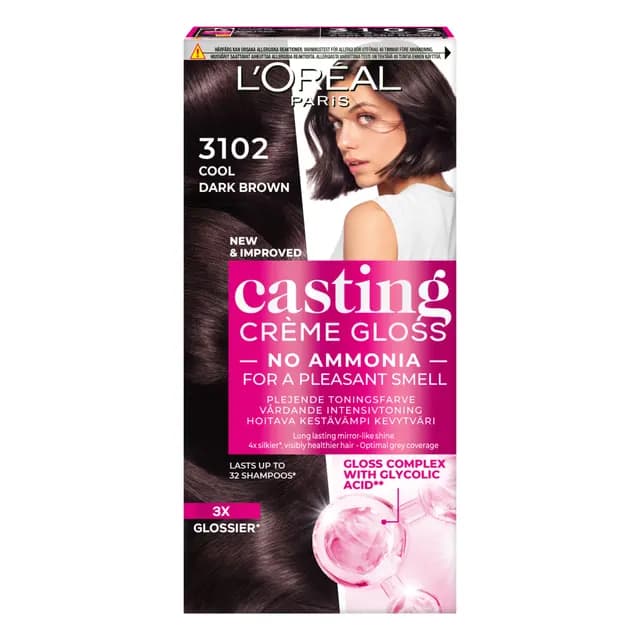 L'Oréal Paris Casting Crème Gloss Semi-Permanent Hårfärg 3102 Cool Dark Brown