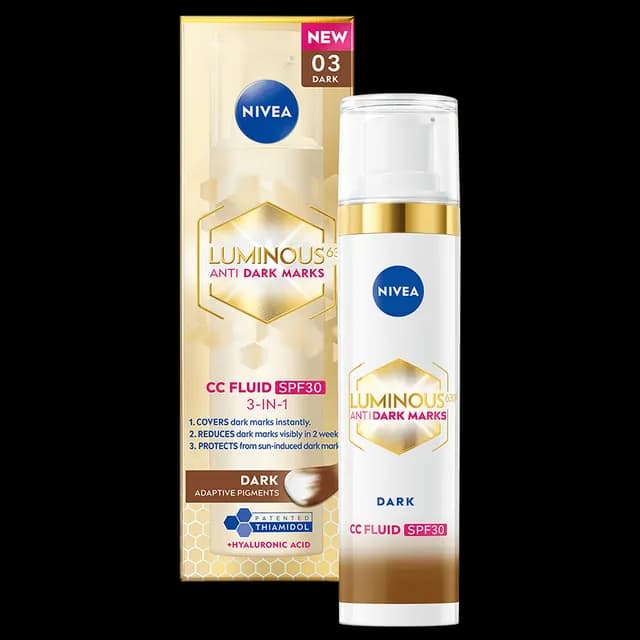 NIVEA Färgad dagkräm Luminous 630 Anti Dark-Spot CC Fluid 3-in-1 Dark SPF30 40 ml