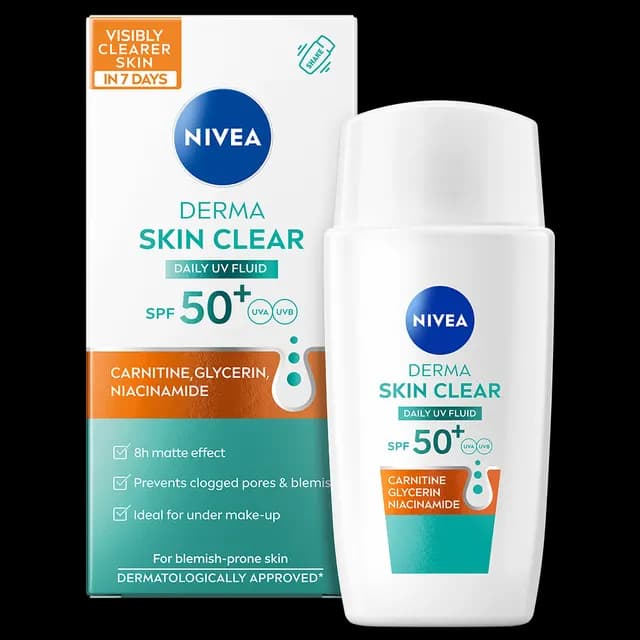 NIVEA Ansiktskräm Derma Skin Clear Daily UV Fluid SPF50+ 40 ml