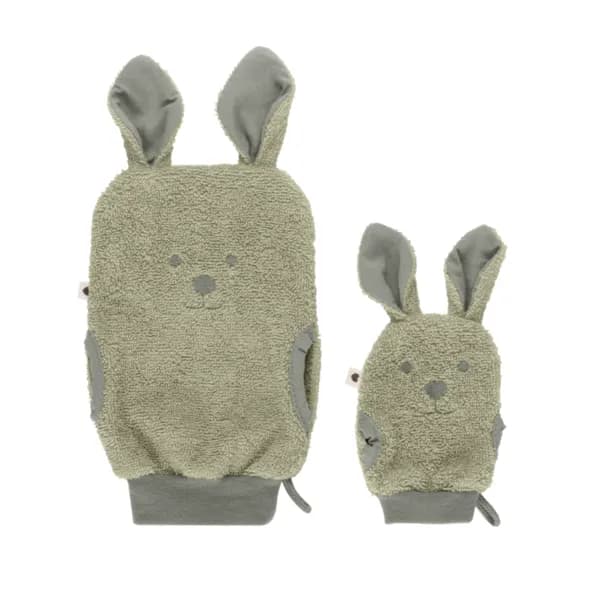 BIBS Kangaroo Wash Cloth Sage 2-pack