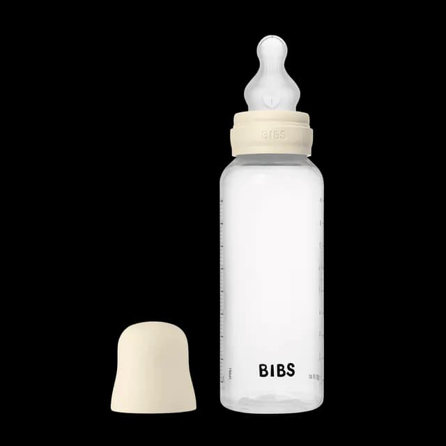 BIBS Baby Bottle Round Silicone Medium Flow Ivory 270 ml