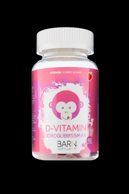 Monkids D-Vitamin Barn Jordgubb 60 tuggtabletter