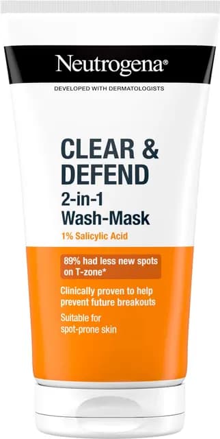 Neutrogena® Clear & Defend 1 % Salicylic Acid 2-in-1 Wash-Mask 150 ml