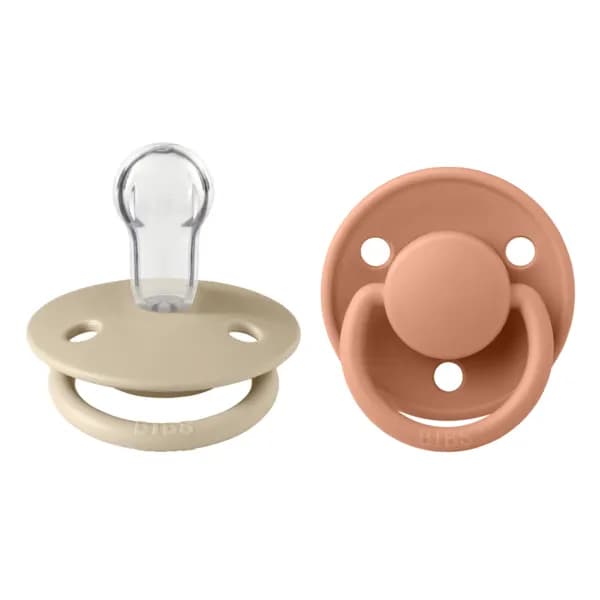 BIBS De Lux Silicone Onesize Vanilla/Peach 2-pack