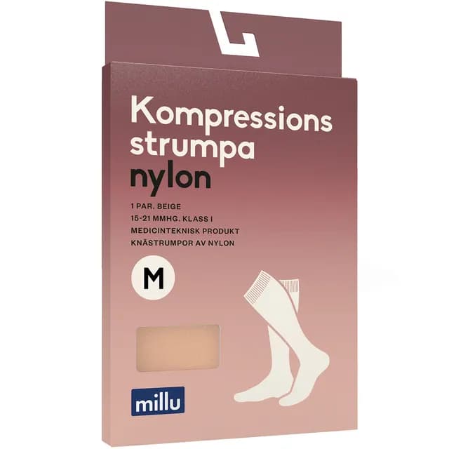 Millu Kompressionsstrumpa Nylon Beige M 1 par