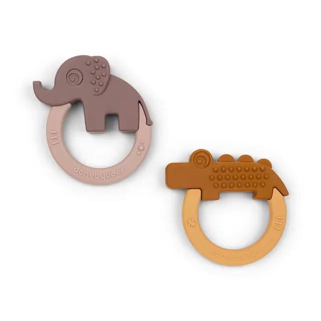 Done by Deer Bitring Deer friends Mustard/Powder 2-pack