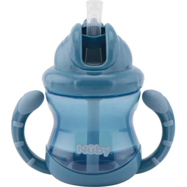 Nuby Twin Handle Flip It Mugg Blå +12m 240 ml