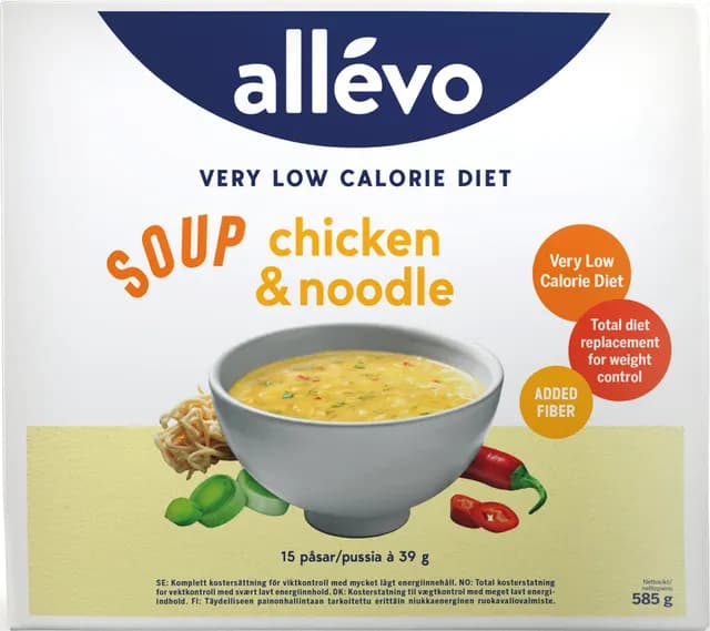 Allévo Soup Chicken/Noodle VLCD 15 påsar x 39 g