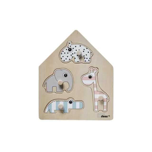 Done by Deer Peg Puzzle Deer Friends Colour Mix 4 pusselbitar