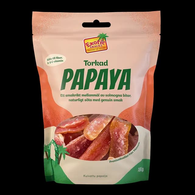 Exotic Snacks Torkad Papaya 180 g
