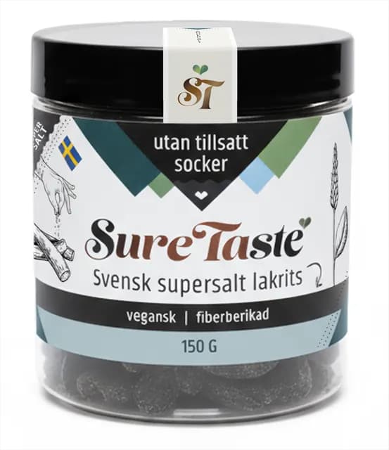 Sure Taste Saltlakrits Supersalt 150 g