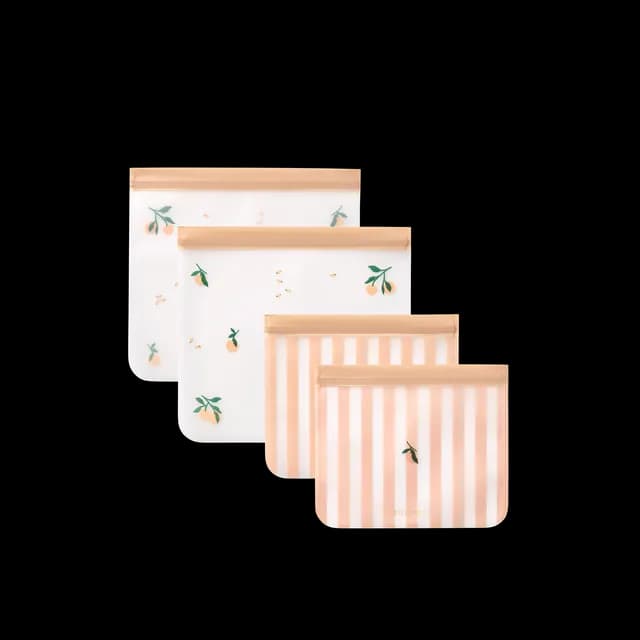 LIEWOOD Rebus Matpåsar Peach/Sea Shell 4-Pack