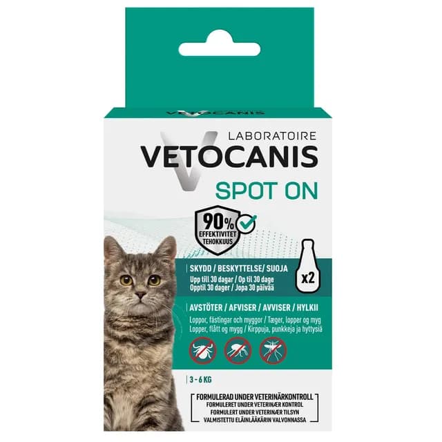 Vetocanis Anti-parasit Spot on Katt 2 x 1,2 ml