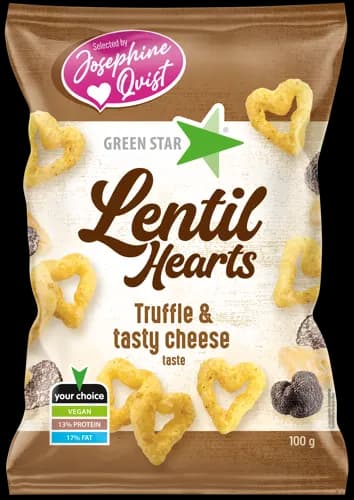 Green Star Lentil Hearts Truffle & Tasty Cheese 100 g