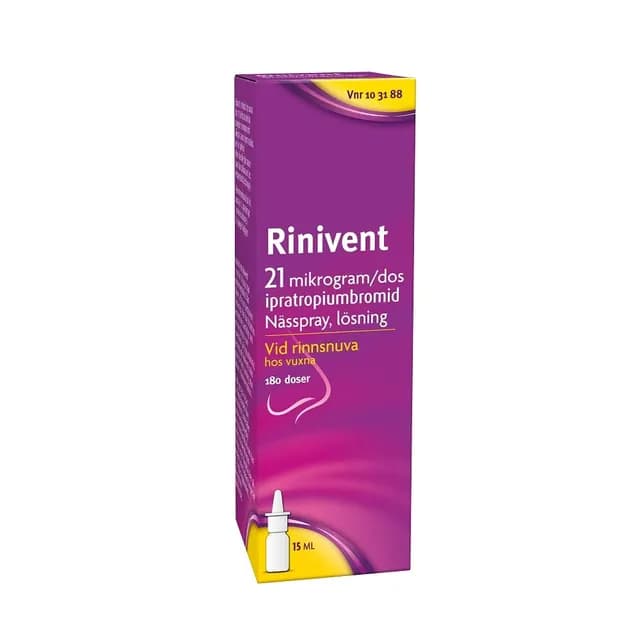 Rinivent 21 mikrogram/dos 180 dos(er) Nässpray, lösning