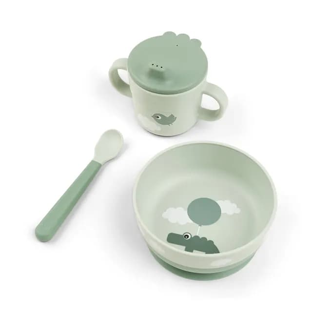 Done by Deer Foodie First Meal Set Happy Clouds Green