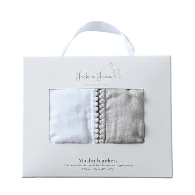 Jack o Juno Pom Pom Muslinfilt Pearl & Dusty Gray