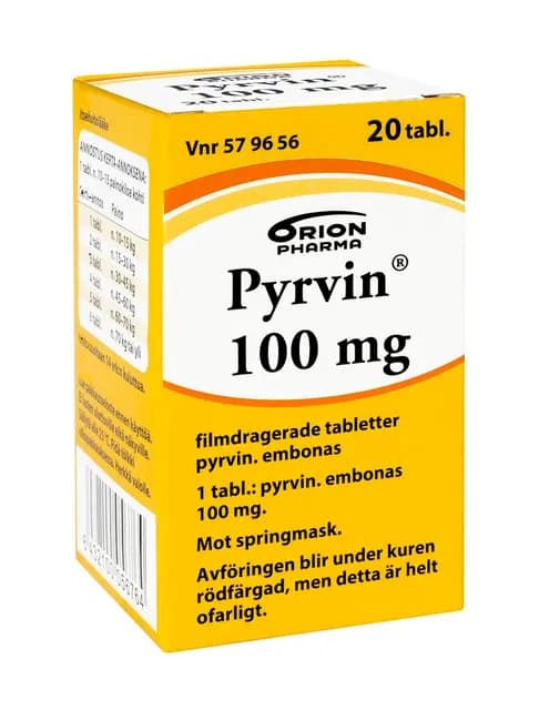 Pyrvin 100 mg 20 tabletter Filmdragerad tablett