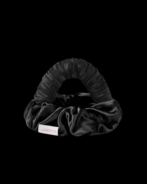 Lenoites Blowout Tie in Mulberry Silk Black Small