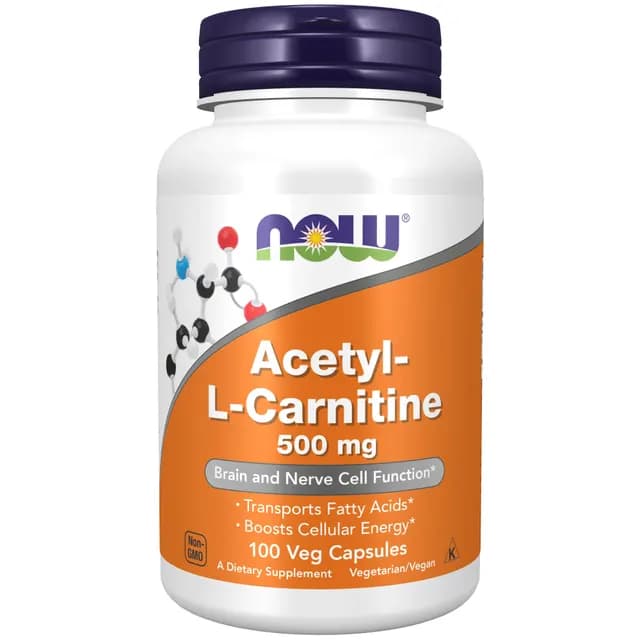 NOW Acetyl-L-karnitin 500 mg 100 kapslar
