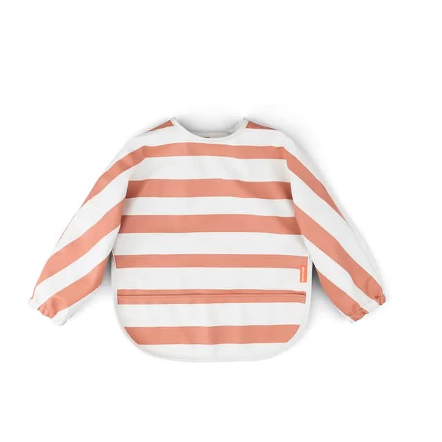 Done by Deer Långärmad Haklapp Stripes Papaya