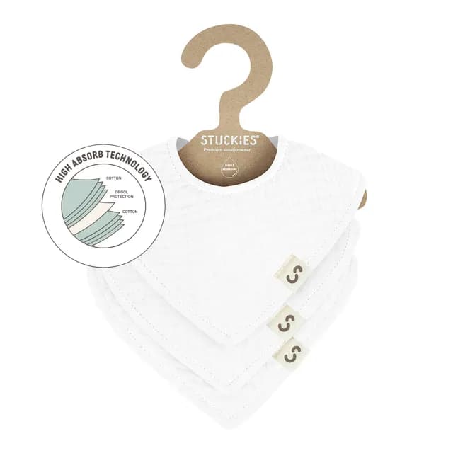 STUCKIES High Absorbency Bibs White