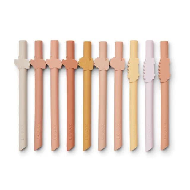LIEWOOD Badu Sugrör Safari Rose 10-pack