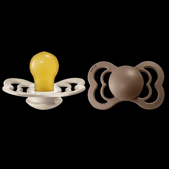 BIBS Supreme Latex Size 2 Vanilla/Dark Oak 2-pack