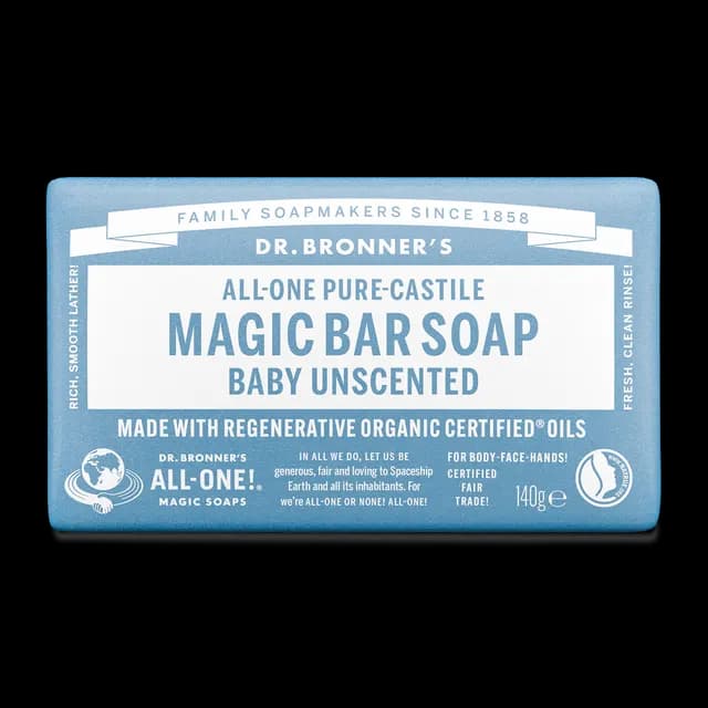 Dr. Bronner's Magic Bar Soap Baby Unscented 140 g