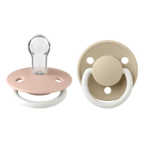 BIBS De Lux Silicone Onesize Blush GLOW/Vanilla GLOW 2-pack