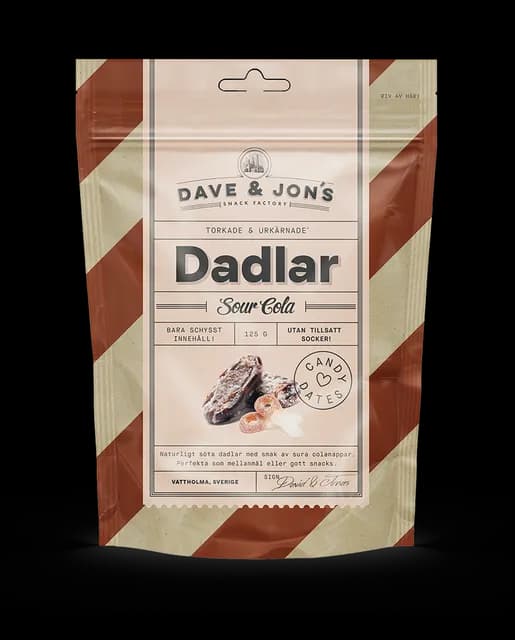 Dave & Jon´s Dadlar Sour Cola 125 g