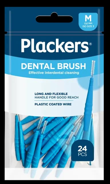 Plackers Dental Brush M 0,6 Mellanrumsborstar 24 st