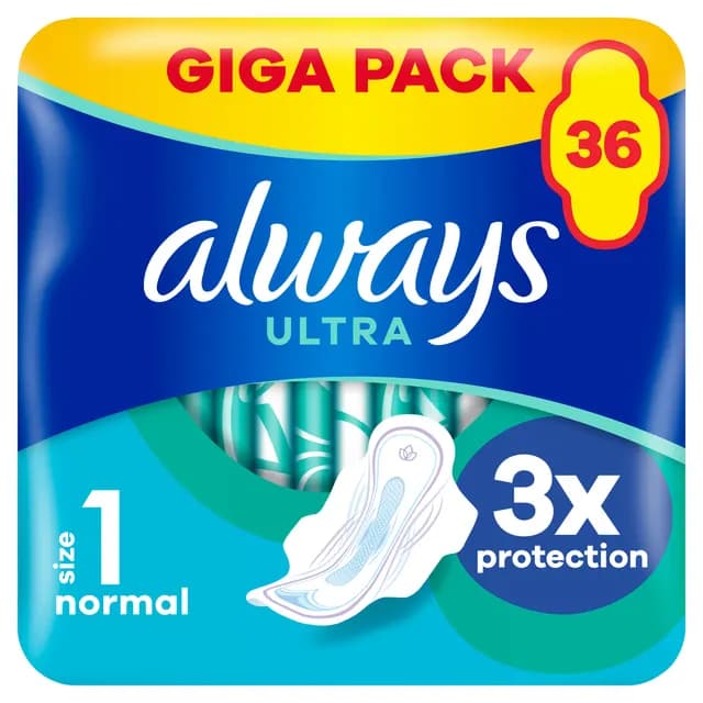 Always Ultra Sanitetsbindor Normal Med Vingar Storlek 1 36 st