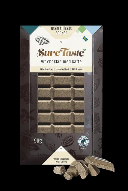 Sure Taste Vit Choklad med Kaffe 90 g