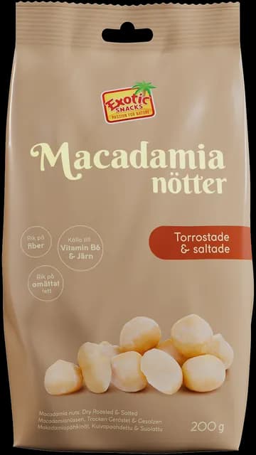 Exotic Snacks Macadamianötter Rostade & Saltade 200 g