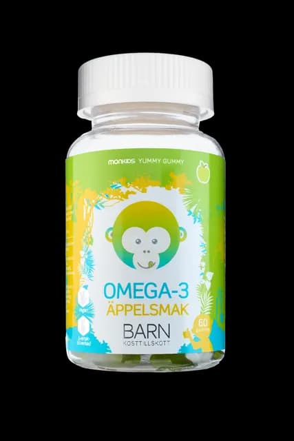Monkids Omega-3 Barn Äpple 60 tuggtabletter